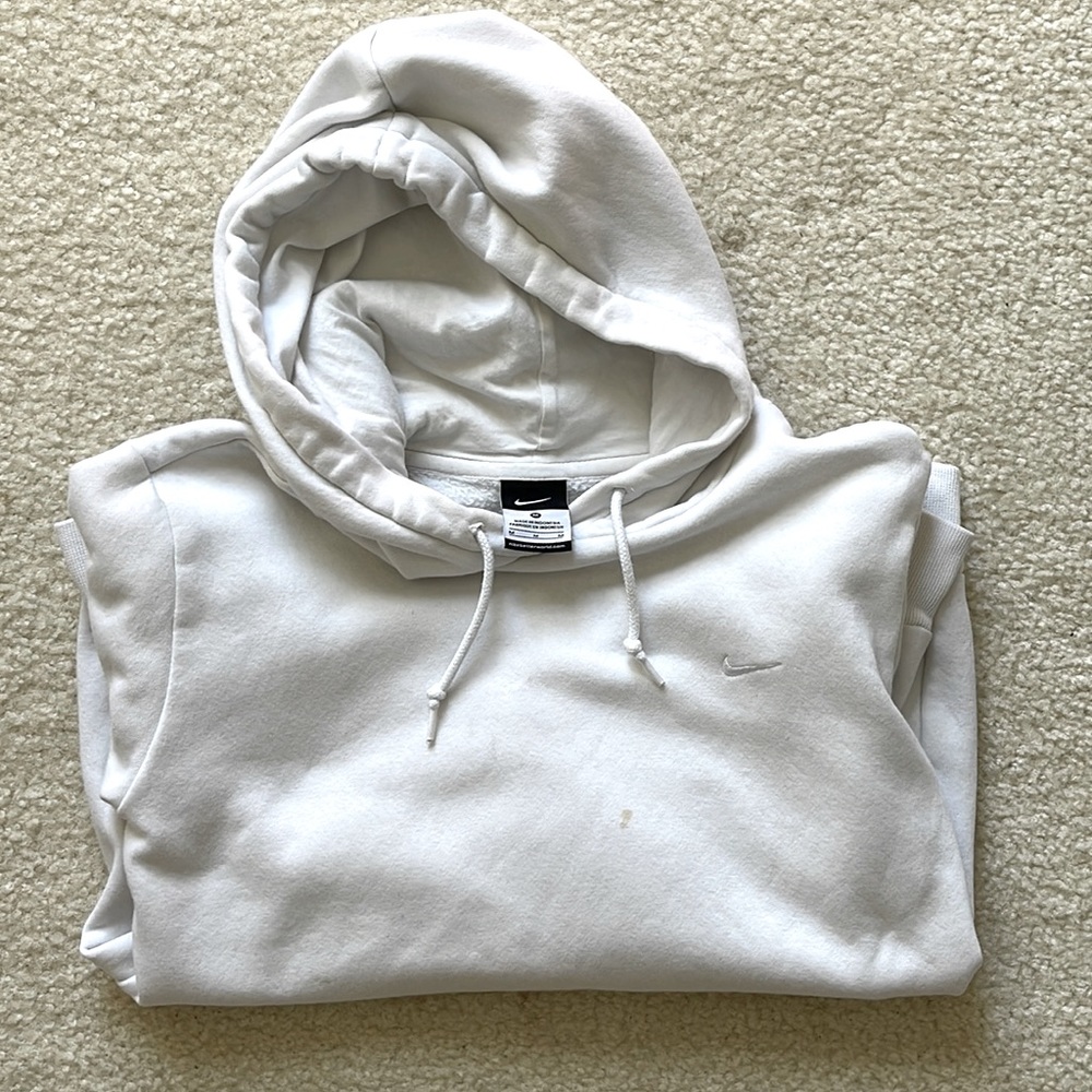 White Nike hoodie with swoosh
